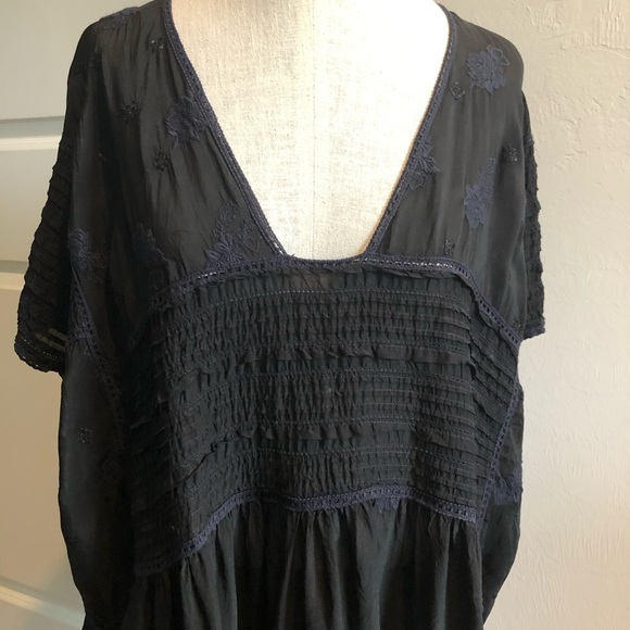 Johnny Was Black Lace Boho Top - Picture 2 of 8